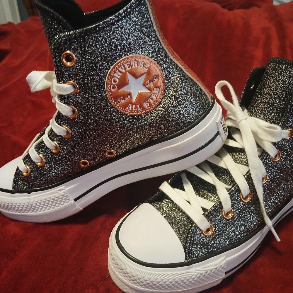 Converse Black Glitter High-Top Sneakers